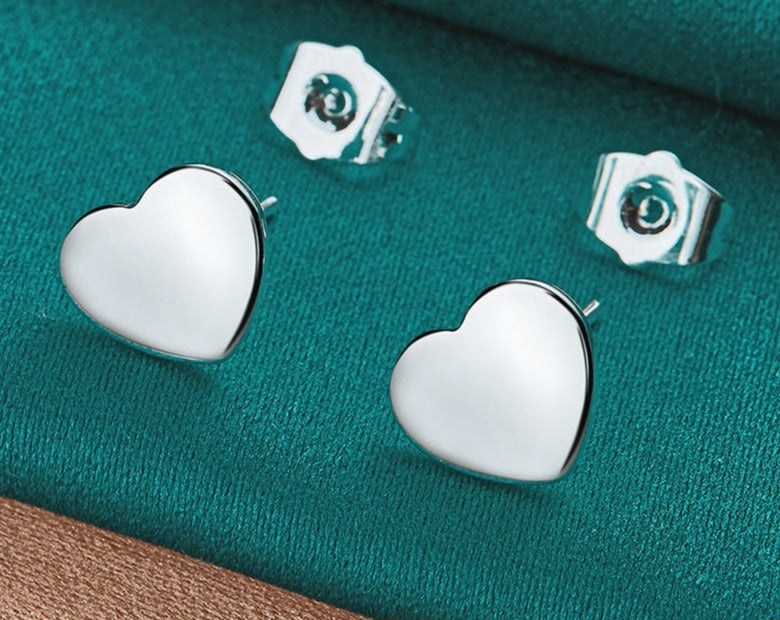 Radiant Sterling Silver Heart Earrings for Fashion [low stock]