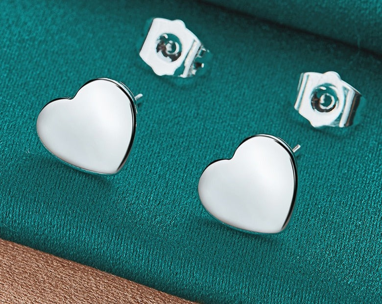 Radiant Sterling Silver Heart Earrings for Fashion [low stock]