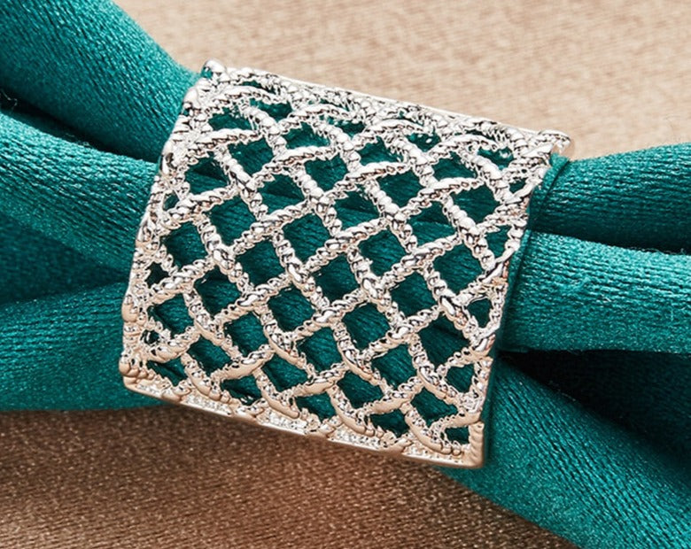 Sophisticated Sterling Silver Weave Net Ring for Women [low Stock]