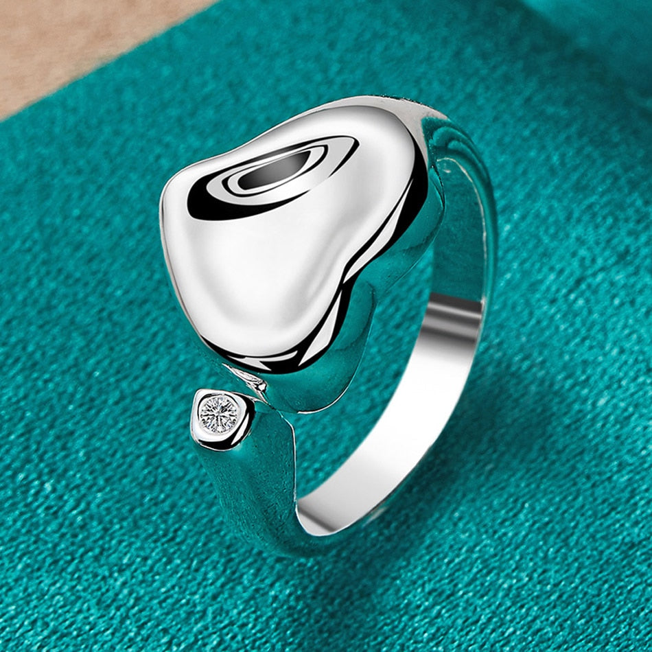 "Express Your Love with Our Smooth Concave Heart Ring for Women" [low stock]