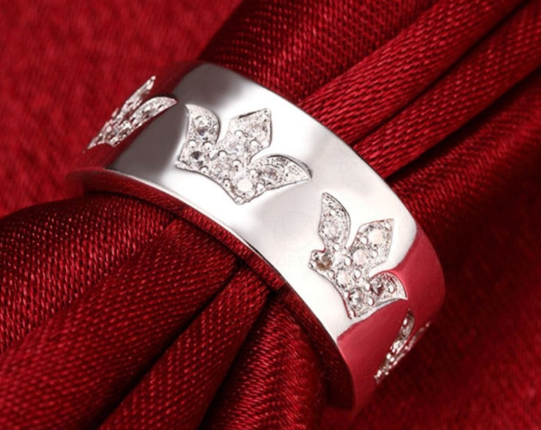 Regal Sterling Silver Crown AAA Zircon Ring for Women and Men [Low Stock]