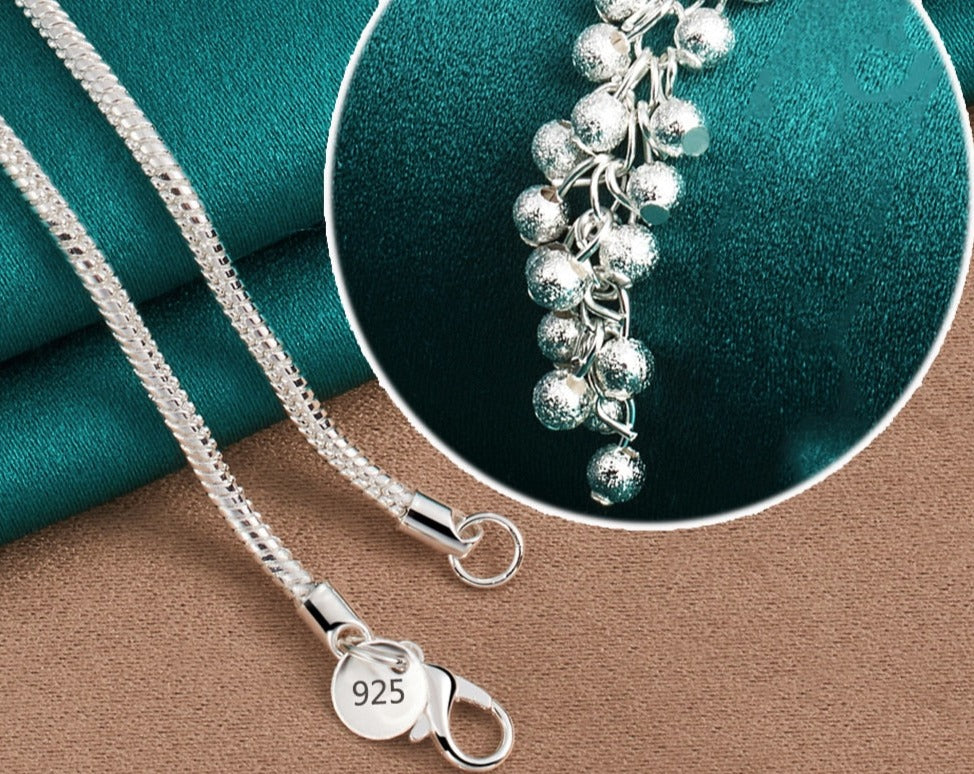 Chain Frosted Grape Beads Necklace For Woman Charm Jewelry [low stock]