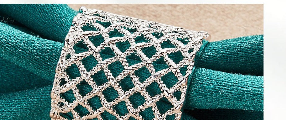 Sophisticated Sterling Silver Weave Net Ring for Women [low Stock]