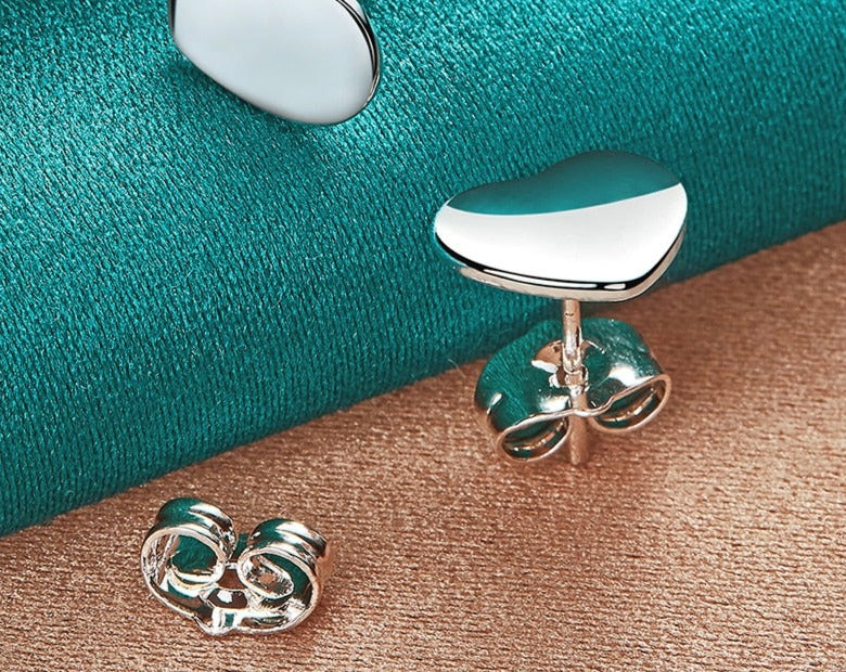 Radiant Sterling Silver Heart Earrings for Fashion [low stock]