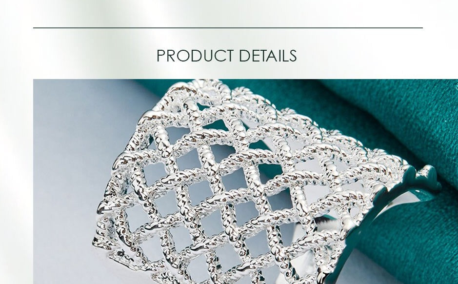 Sophisticated Sterling Silver Weave Net Ring for Women [low Stock]